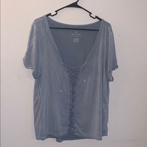 NWOT AE LACE UP TEE